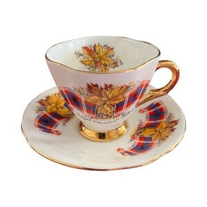 Vintage Windsor Bone China Royal Canadian Tartan Demitasse Cup & Saucer
